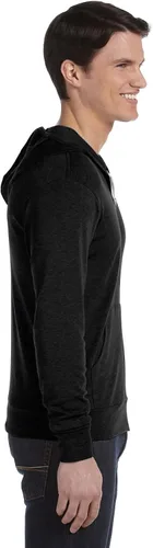 Miniatura 3 de Bella + Canvas Unisex Triblend - Sudadera ligera con capucha y cremallera completa, Negro (Solid Black Triblend)