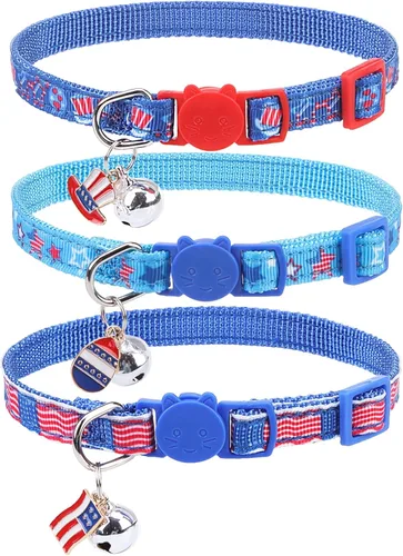 Miniatura 14 de PUPTECK Collar de gato con campanas, collar de gatito ajustable para niñas y niños pequeños, cachorro, conejito, bonito accesorio de disfraz