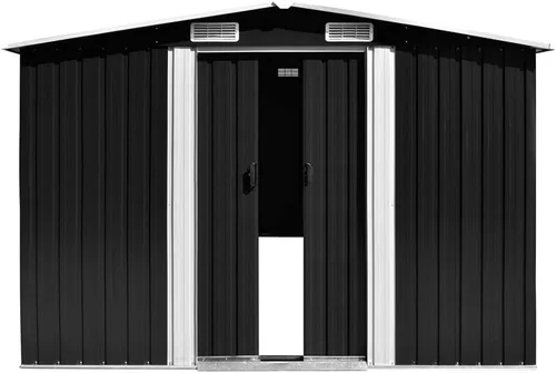 Miniatura 2 de vidaXL Cobertizo de jardín con puertas correderas y rejillas de ventilación con cerradura para jardín, patio trasero, herramienta de utilidad