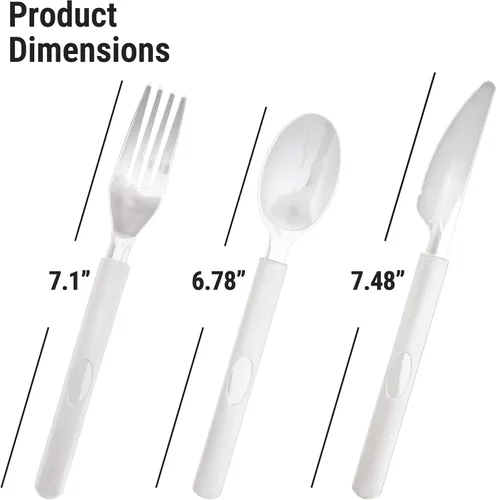 Miniatura 5 de 3X Horquillas de plástico transparente resistentes envueltas individualmente, resistentes como cubiertos de plata, paquete de 100 horquillas