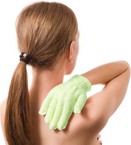 Miniatura 3 de BTYMS 24 guantes exfoliantes de ducha, guantes exfoliantes de manos, guantes de lavado de lufa para ducha, spa, masajes y exfoliantes corporales