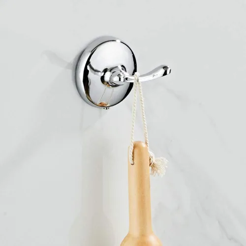 Miniatura 4 de Milltrip Ganchos de toalla, montado en la pared, doble gancho para bata de acero inoxidable, soporte para toallas para baño