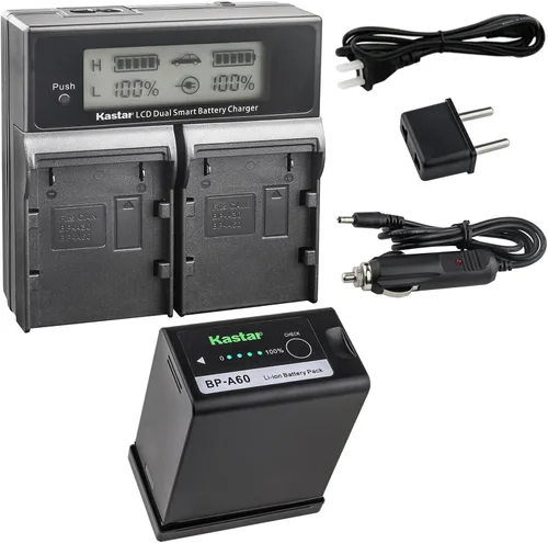 Miniatura 8 de Kastar BP-A60 AC LCD Cargador rápido dual compatible con Canon EOS C300 Mark III Digital Cinema Camera, C500 EF Mount 4K Cinema Camcorder EOS C500
