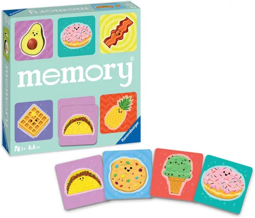 Ravensburger Foodie Favorites - Juego de memoria rápido y atractivo | Mejora las habilidades de enfoque y memoria | Divertidas ilustraciones de