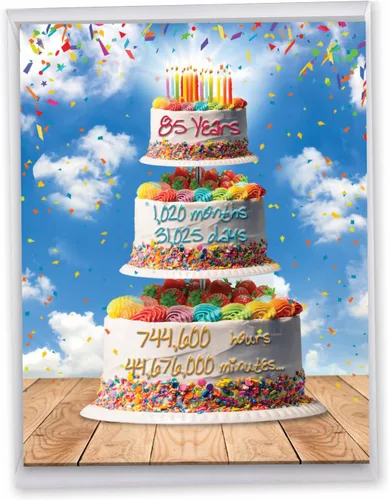 Miniatura 11 de NobleWorks - Divertida tarjeta de feliz cumpleaños número 85 (8.5 x 11 pulgadas) - Tarjeta jumbo para niños de 85 años, felicitaciones de cumpleaños