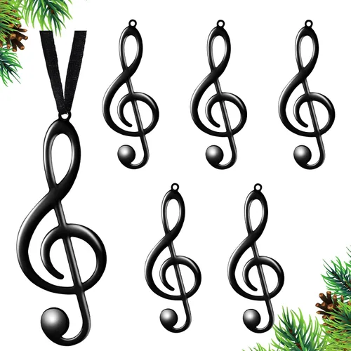 Patelai 6 Piezas Adornos Navideños de Notas Musicales Adorno de Clave de Sol para Árbol de Navidad Decoraciones de Fiesta Temática Musical Adornos