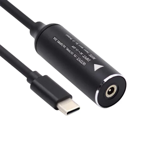 Miniatura 15 de cablecc 0.098x0.028 in Entrada DC Jack a USB-C Tipo-C Cable de carga de enchufe de alimentación para PD 9V 15V 20V 65W Teléfono portátil
