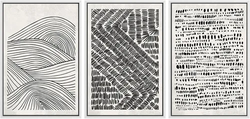 Miniatura 319 de SIGNWIN Lienzo enmarcado para pared, arte con pinceladas de flujo neutro en tonos beige abstractos, ilustraciones, arte moderno, decorativo