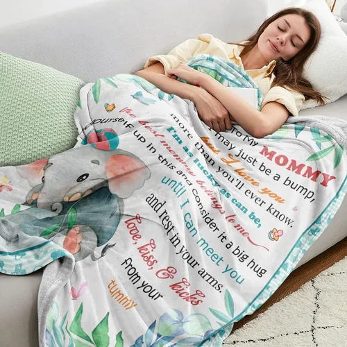 Miniatura 5 de Xutapy Manta de regalo para nueva mamá de 60 x 50 pulgadas, regalo de embarazo para futura mamá, primera vez que mamá después del parto, regalo