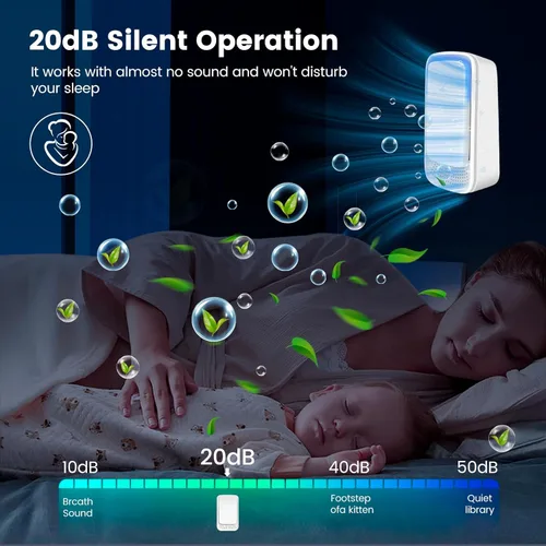 Miniatura 3 de Paquete de 4 purificadores de aire enchufables para el hogar, mini purificador de aire iónico para habitaciones pequeñas, ionizadores de aire