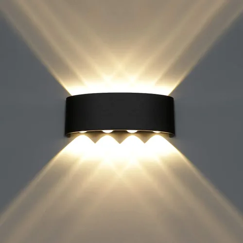Miniatura 17 de Kawell Lámpara de pared moderna impermeable de 8 W, lámpara de pared LED de aluminio, para interiores y exteriores, para baño, dormitorio, pasillo