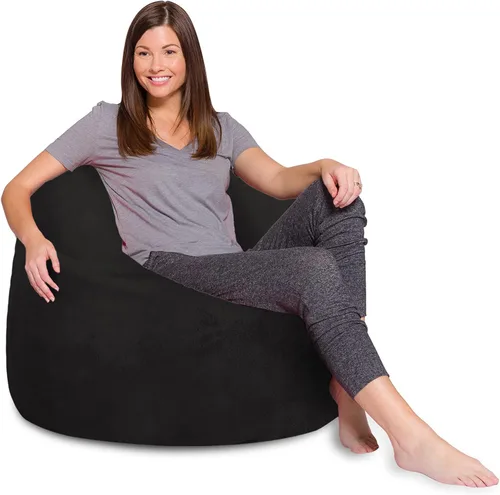 Miniatura 42 de Posh Creations - Sillón puff para niños, adolescentes y adultos, incluye funda extraíble y lavable a máquina, tamaño mediano de 27 pulgadas, lona