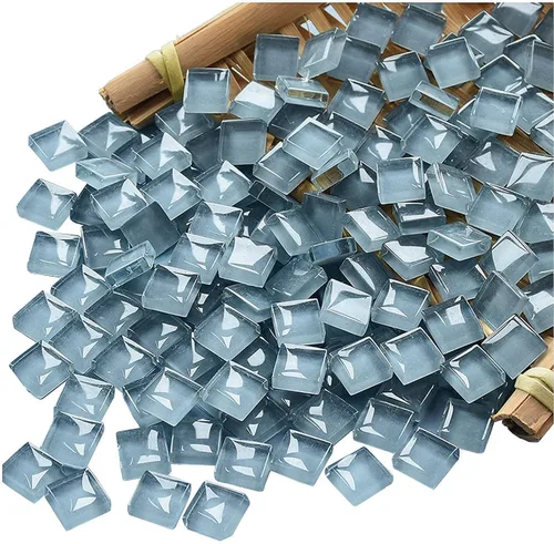 Miniatura 23 de 100 Piezas de Azulejos de Mosaico a Granel de Colores Surtidos, Azulejos de Vidrio Opaco para Manualidades de Mosaico DIY, Adornos para el Hogar