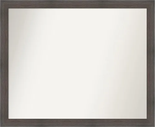Miniatura 493 de Amanti Art Espejo de pared personalizado no biselado (24 x 27 pulgadas), marco estrecho de nogal chipre - varios tamaños personalizados - Espejo