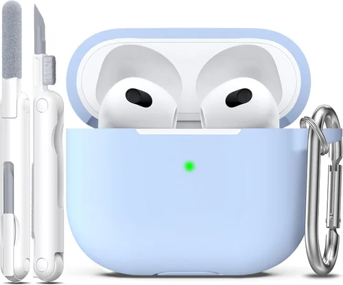 Miniatura 18 de Funda para AirPods con llavero, protección completa, de silicona, accesorios para AirPods, funda para hombres, mujeres y adolescentes, con estuche