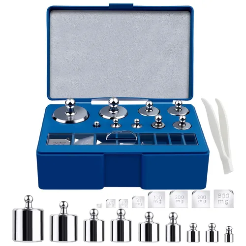 Miniatura 12 de UCEC Pesos de calibración para báscula digital, pesos de 50 g, peso de balance de acero inoxidable de precisión para laboratorio, calibración