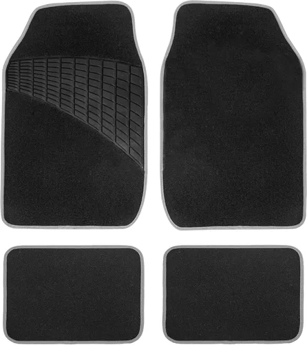 Miniatura 9 de FH Group Alfombrillas antideslizantes con almohadilla de talón de goma, ajuste universal para sedán, SUV y camión, juego completo beige/negro