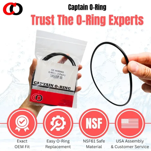 Miniatura 7 de Paquete de 3 piezas de repuesto para GE HHRING / WS03X10054 (para GXWH30C, GXWH35F, GNWH38F, GNWH38S, GXWH40L) Buna-N ORing de Captain O-Ring LLC
