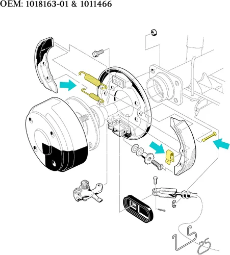 Miniatura 9 de 10L0L Kit de muelles de zapatas de freno para Club Car DS Precedent Golf Carts 1980-UP, reemplazar OEM # 1018163-01 1011466