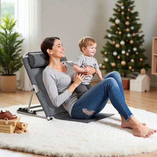 Miniatura 4 de Respaldo de cama ajustable – Soporte de respaldo de cama plegable elevador, asiento de lectura, playa, cuña plegable de 6 grados para personas