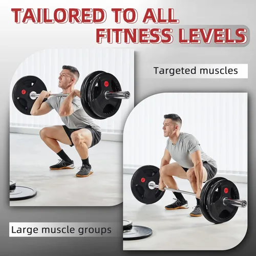 Miniatura 6 de Fitvids - Disco de pesas de hierro fundido olímpico de 2 pulgadas para entrenamiento de fuerza y levantamiento de pesas para gimnasio en casa
