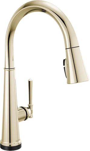 Miniatura 14 de Grifo de cocina Delta Faucet Emmeline de níquel cepillado, grifos de cocina con rociador desplegable, grifo de fregadero de cocina, cabezal