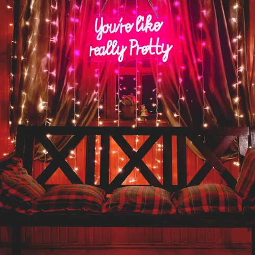 Miniatura 7 de Letrero de neón LED «You like really pretty» de 38 * 23 cm, luces de neón rosas con USB para decoración de habitación, letrero de neón