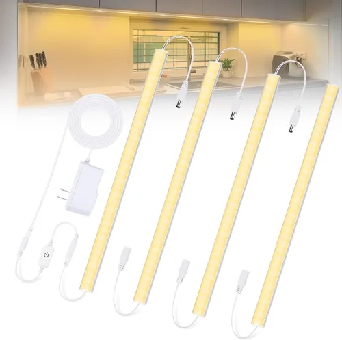 Miniatura 8 de 6 piezas x luces LED de 12 pulgadas para debajo del gabinete 4500K, luces regulables para debajo del mostrador para cocina, iluminación LED
