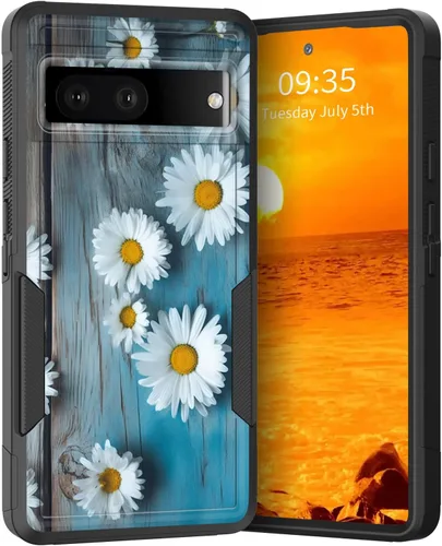 Miniatura 126 de Funda para Pixel 6A, Híbrida de Doble Capa de Servicio Pesado Resistente a Prueba de Golpes PC Duro + Funda Protectora de Silicona Suave para Google