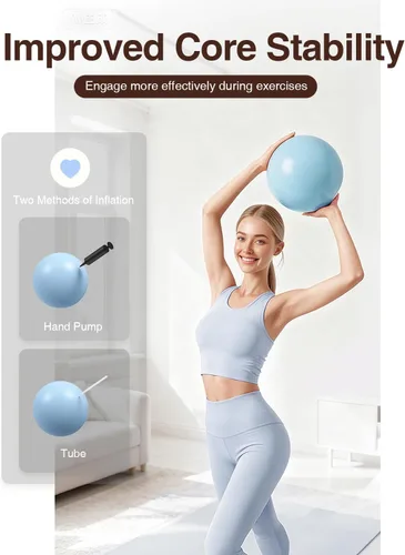 Miniatura 6 de Kit de Pilates para mujeres para entrenamiento en casa, equipo de Pilates juego de anillo y pelota con 3 bandas de resistencia de tela, pelota