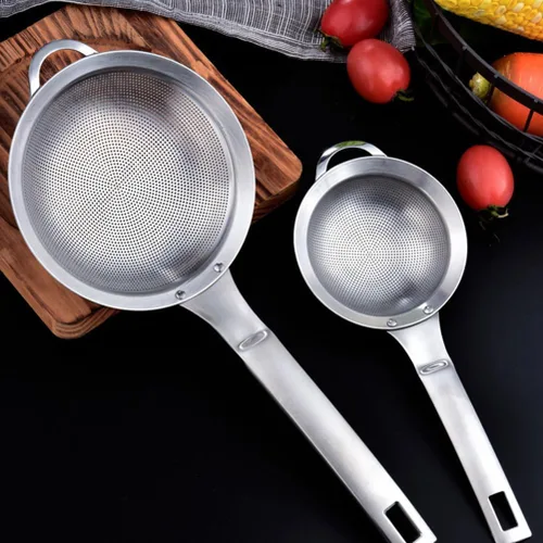 Miniatura 4 de Cabilock Coladores de malla fina para cocina, colador de grasa de acero inoxidable con asa para filtro de aceite, tamiz de grasa y tamiz de espuma