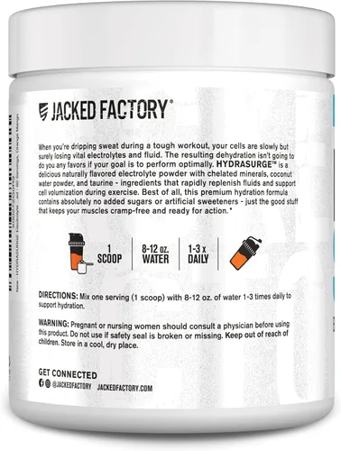 Miniatura 7 de Jacked Factory HYDRASURGE - Polvo de electrolitos – Suplemento de hidratación con minerales clave, sal marina del Himalaya, agua de coco, apto