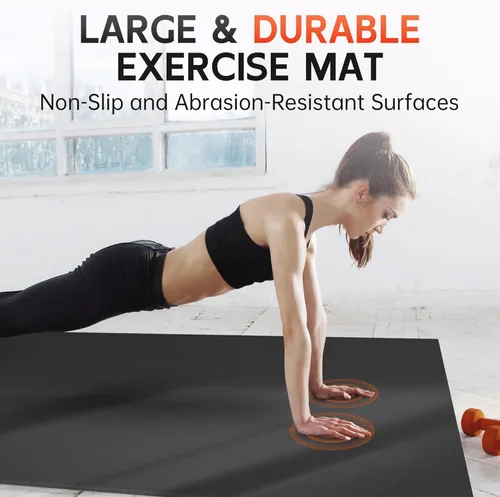 Miniatura 4 de Tapete de ejercicio extra grande, 10’ x 6’/ 8’ x 6’/ 7’ x 5’/ 6’ x 4’ - 7 mm de espesor, tapete de entrenamiento para gimnasio en casa, tapete