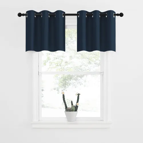 Miniatura 99 de NICETOWN Cortinas opacas de cocina para ventana sobre el fregadero, aislamiento térmico, decoración del hogar, pequeños niveles opacos con ojales