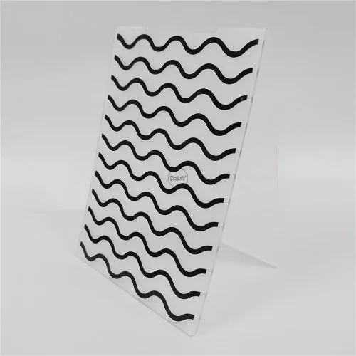 Miniatura 4 de DzIxY Carpetas de plástico en relieve de líneas onduladas para hacer tarjetas, suministros de papel de bricolaje, plantillas de álbumes de recortes