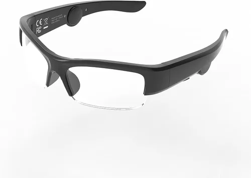 Gafas inteligentes Bluetooth con audio de oído abierto, control de voz, altavoz incorporado, lente transparente