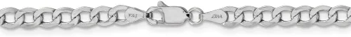 Miniatura 4 de Collar de cadena de eslabones cubanos de oro blanco de 14 quilates de 0.169in, con cierre seguro de mosquetón, Metal