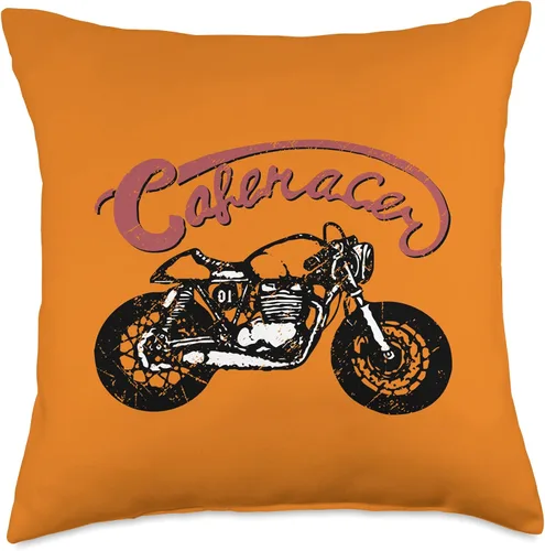 Miniatura 4 de American Cafe Racer Motorcycle Apparel and Merch Cafe Racer Biker Men Women Adult Teens Boys Girls Kids Youth Throw Pillow, 16x16, Multicolor