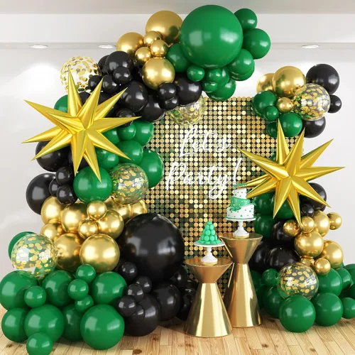 Miniatura 26 de Kit de arco de globos de baloncesto, kit de guirnalda de globos naranja y negro plateado con globos de estrella en explosión, kit de globos