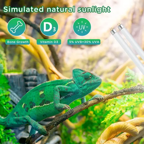 Miniatura 4 de T8 UVB - Luz de reptil 15 W 5.0-2 unidades, bombilla UVA UVB para reptiles, tubo de lámpara UVB para reptiles para dragón barbudo