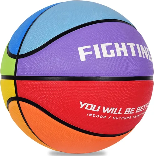 Baloncesto de goma gruesa para niños y jóvenes, tamaño 3/4/5/6/7, para exteriores, colorido, 22/25.5/27.5/28.5/29.5 pulgadas, para regalos de juegos