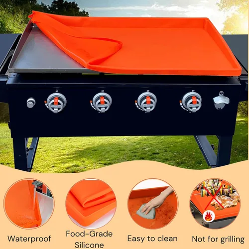 Miniatura 4 de Tapete de cubierta de parrilla de 17 pulgadas para parrilla Blackstone, accesorios de protección completa para parrilla, tapete de silicona de grado