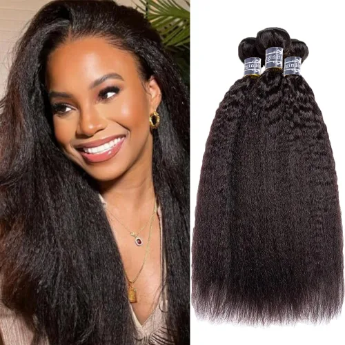 Miniatura 11 de Amella Hair Kinky Straight Bundles,10 inch Kinky Straight Human Hair Bundles,100% Unprocessed Brazilian Virgin Human Hair Bundles