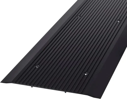 Miniatura 7 de Umbral de puerta – Tira de umbrales de aluminio de 12 pulgadas de ancho para puertas, sillín de puerta de transición plana de bajo perfil corrugado