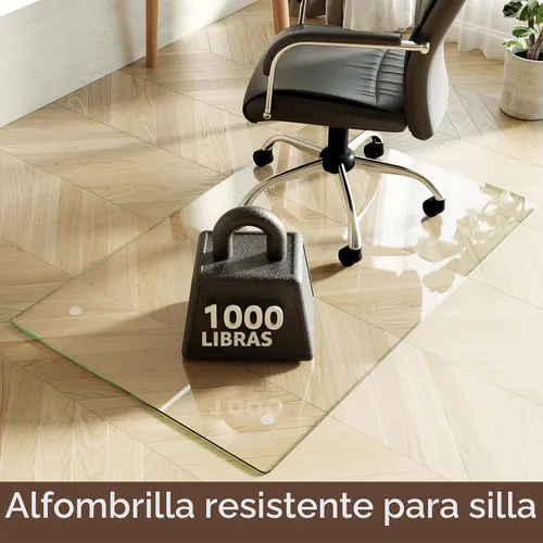Miniatura 2 de Koonmi Tapete para silla de vidrio templado de 30 x 48 pulgadas, tapete para silla de oficina de alta calidad para suelos de madera dura y alfombra