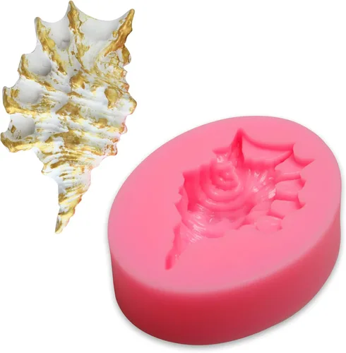 Miniatura 6 de Molde de silicona para fondant de concha, 3 paquetes de moldes grandes para hornear chocolate para decoración de pasteles temáticos marinos, adornos