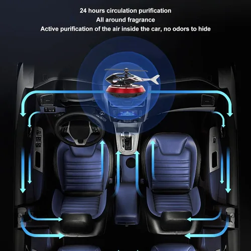 Miniatura 4 de Ambientador para automóvil, helicóptero mejorado para aromaterapia, ambientador giratorio solar con rotación solar, alivia el estrés y purifica