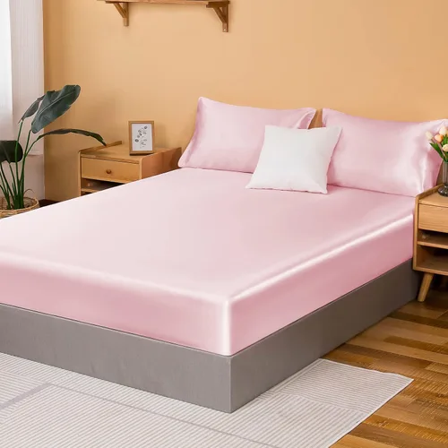 Miniatura 8 de NSGZ Sábana Bajera Ajustable de Satén Twin, Sábana Bajera Sedosa Individual Solamente, Sábanas de Cama Inferiores Suaves de Bolsillo Profundo, Sin
