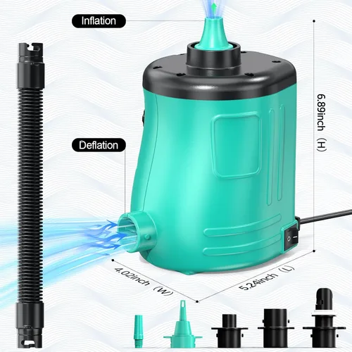 Miniatura 8 de MAACOULD - Bomba de aire eléctrica para inflables: bomba de colchón de aire para globos, flotadores de piscina, barco para inflador/deflador