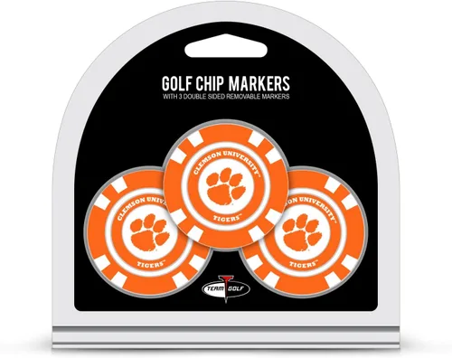 Miniatura 17 de Team Golf NCAA - Marcadores para pelotas de golf tamaño de ficha de póquer con marcadores de doble cara esmaltados más pequeños